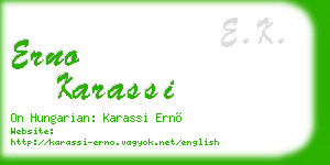 erno karassi business card